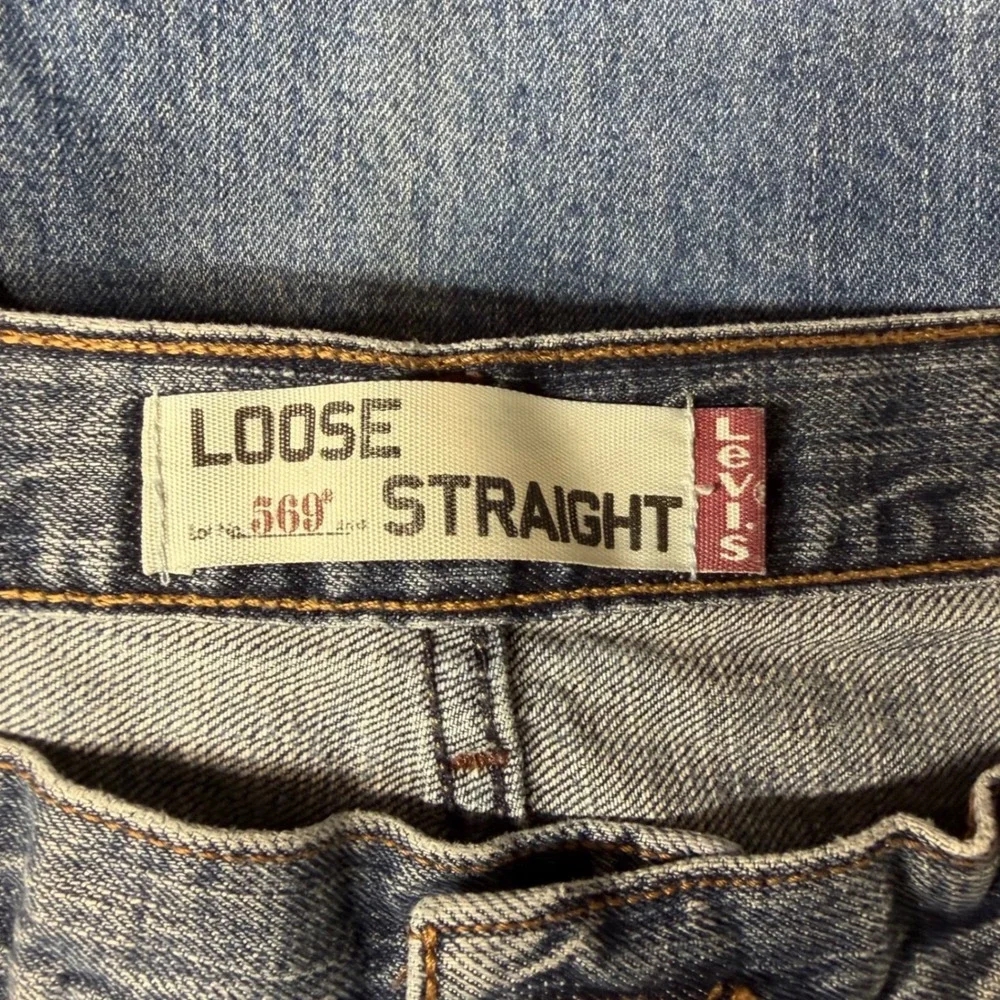 Levi's 569 Loose Straight Jeans Men 34x32.5* Blue Medium Wash Denim Western